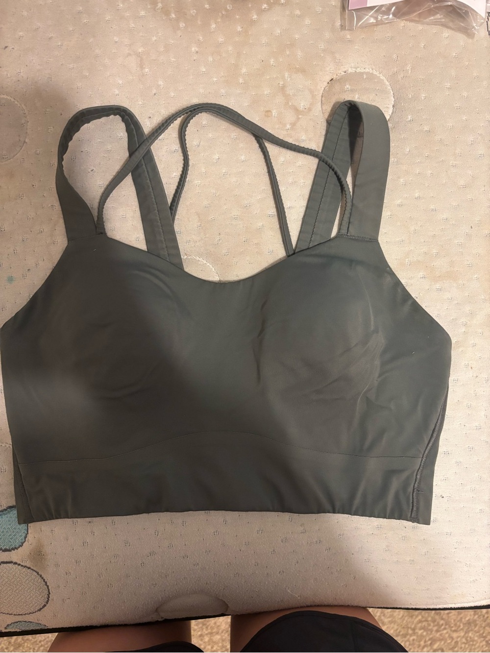 lululemon athletica Olive Green Strappy Longline Sports Bra
